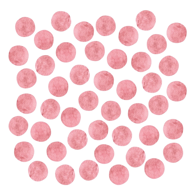 Aquarell Wandsticker 'Punkte' altrosa 47-tlg.
