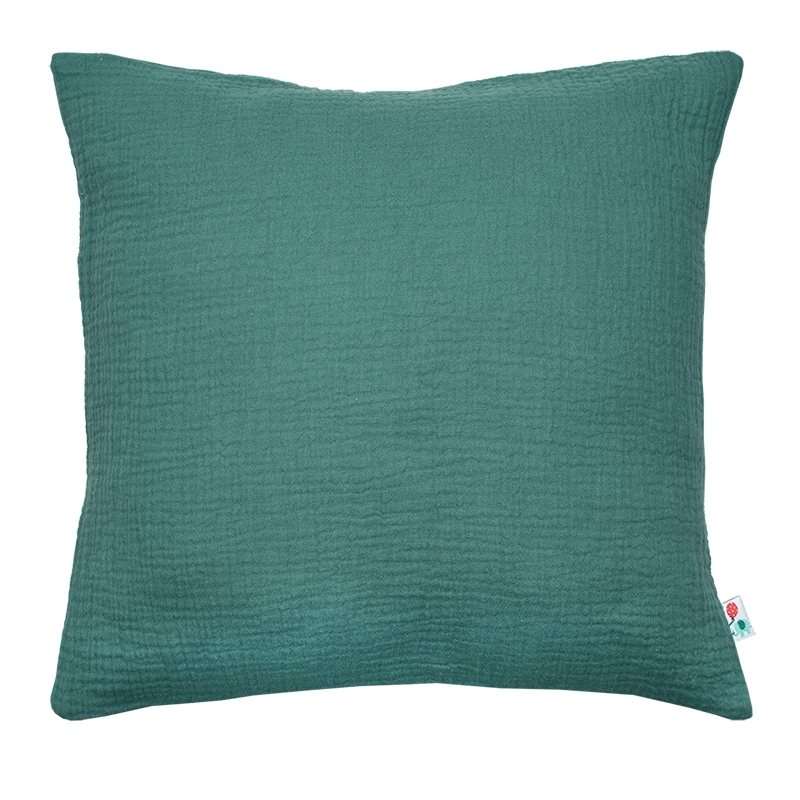 Kissenbezug Musselin jade handmade