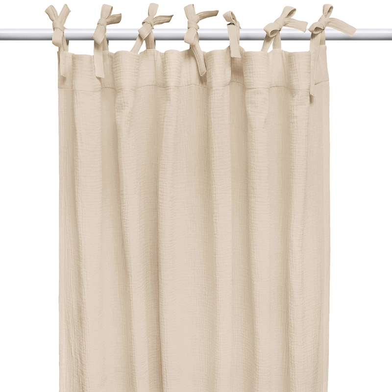 Vorhang Musselin beige H 220cm handmade