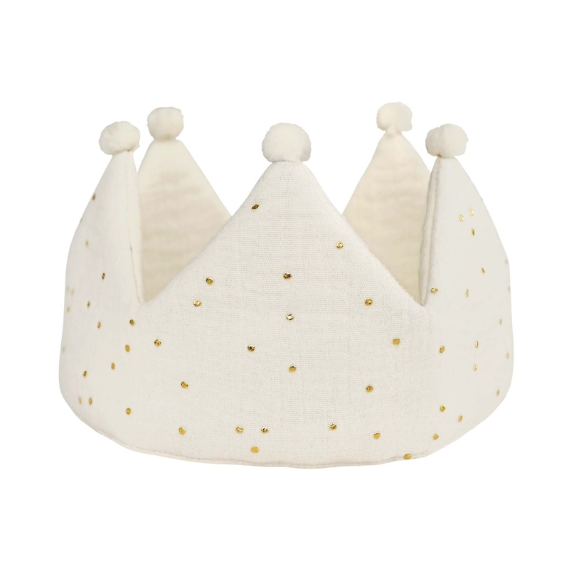 Kinder Geburtstagskrone &#039;Goldpunkte&#039; creme