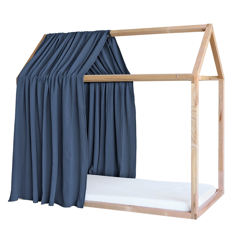 Hausbett-Himmel Musselin jeansblau 1 Stück
