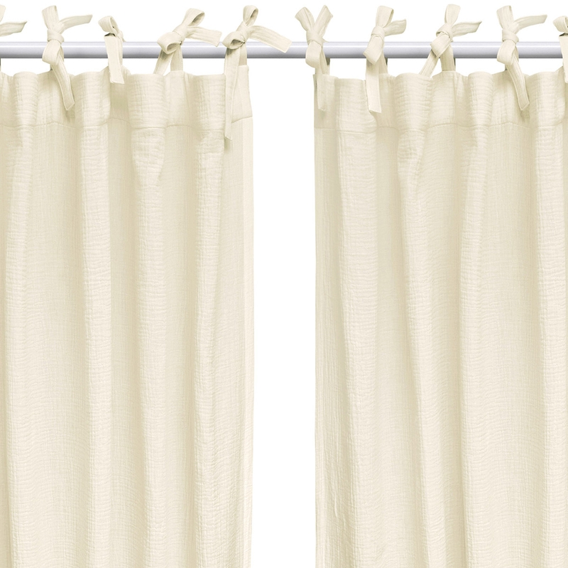 2er Set Bio Vorhänge Musselin creme H 240cm