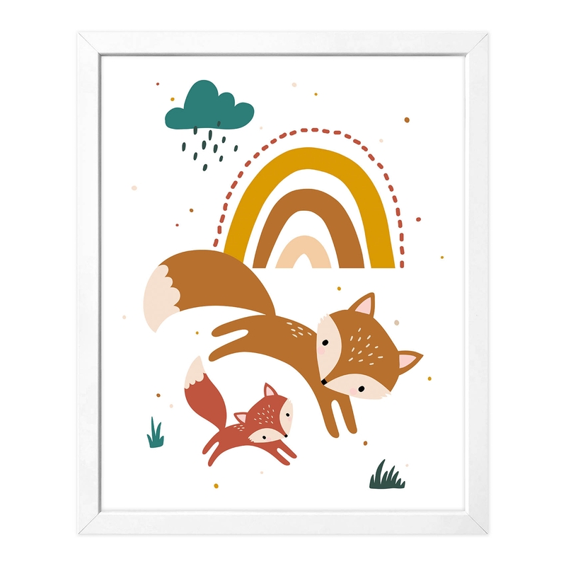 Poster &#039;Füchse &amp; Regenbogen&#039; 40x50cm