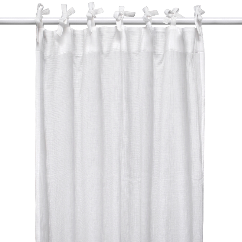 Vorhang Musselin weiß H 240cm handmade