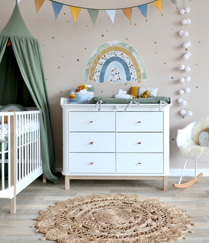 Babyzimmer &#039;Regenbogen&#039; in Blau &amp; Khaki