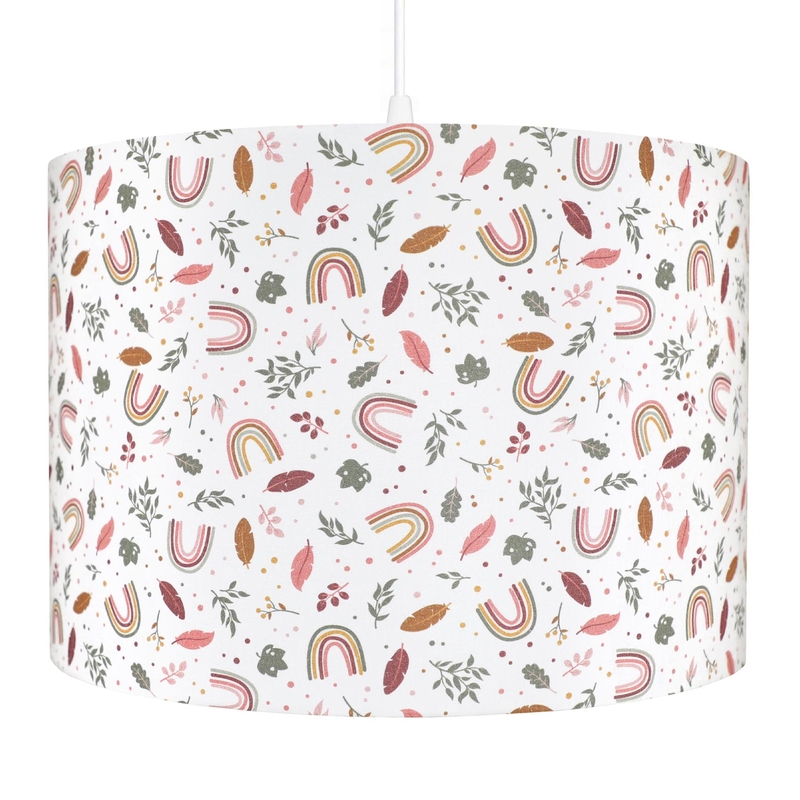 Kinderlampe 'Regenbogen' inkl. Kabel khaki/rosa handmade