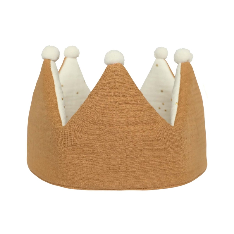 Geburtstagskrone &#039;Goldpunkte&#039; camel/creme