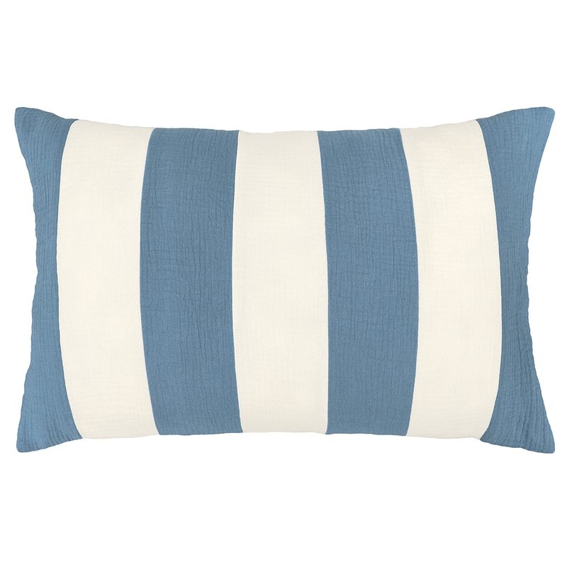 Kissenbezug Streifen rauchblau 40x60cm