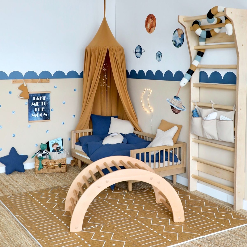 Weltall-Kinderzimmer mit Wellenborte &amp; Planeten
