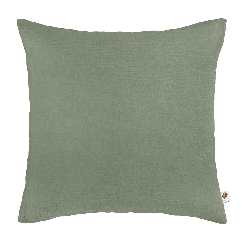 Kissenbezug Musselin khaki 40x40cm