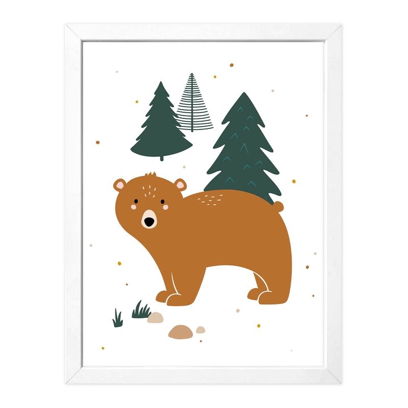Poster &#039;Bär&#039; camel/jade 30x40cm