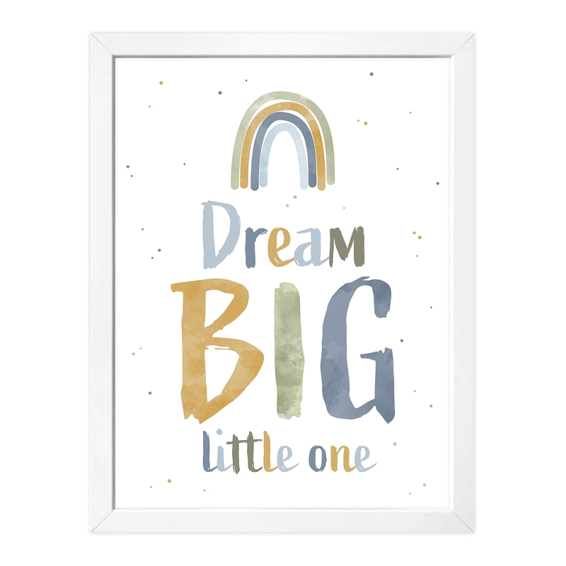 Poster &#039;Dream big&#039; khaki/blau 30x40cm