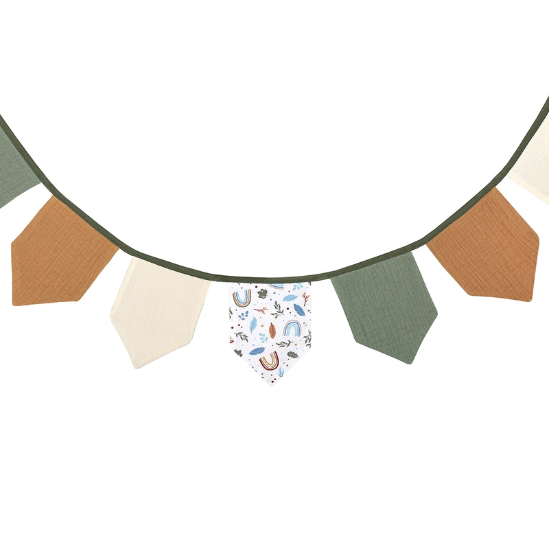 Bio Wimpelkette &#039;Regenbogen&#039; khaki/camel 150cm
