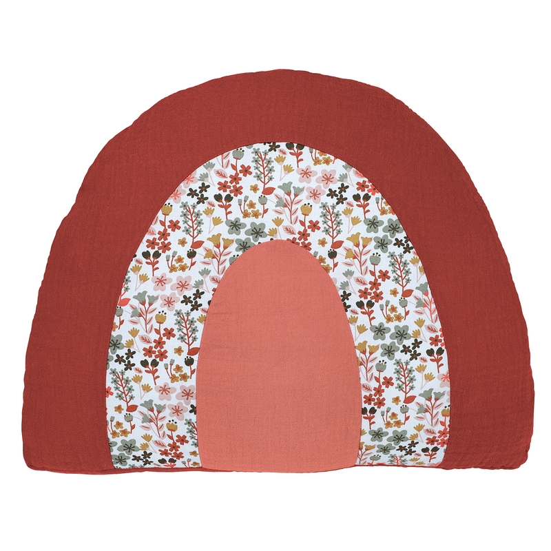 Regenbogen-Kissen &#039;Blumen&#039; rostrot 40cm