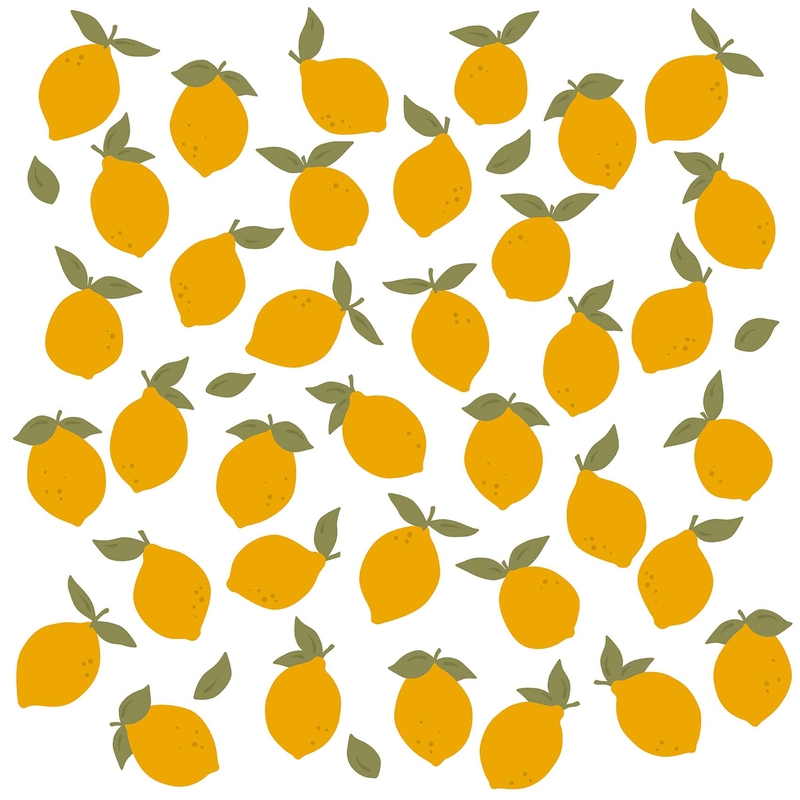Kinderzimmer Wandsticker Zitronen gelb 42-tlg.