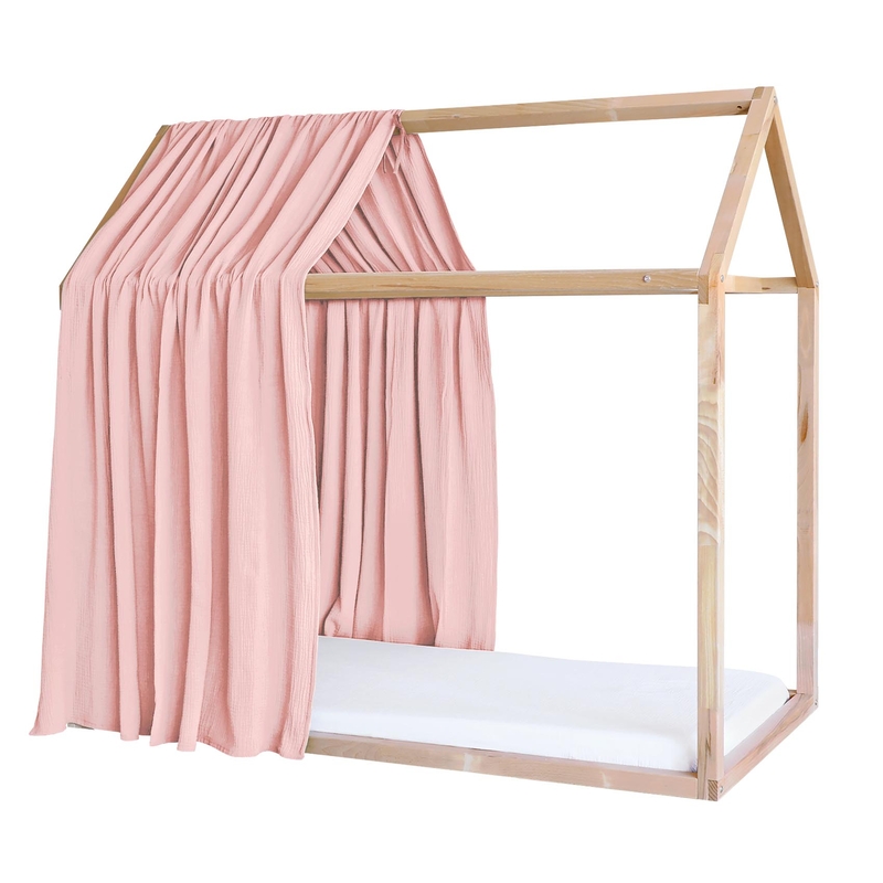 Bio Hausbett-Himmel Musselin rosa 1 Stück