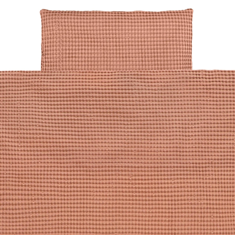 Kinderbettwäsche Waffel zimt 100x135cm