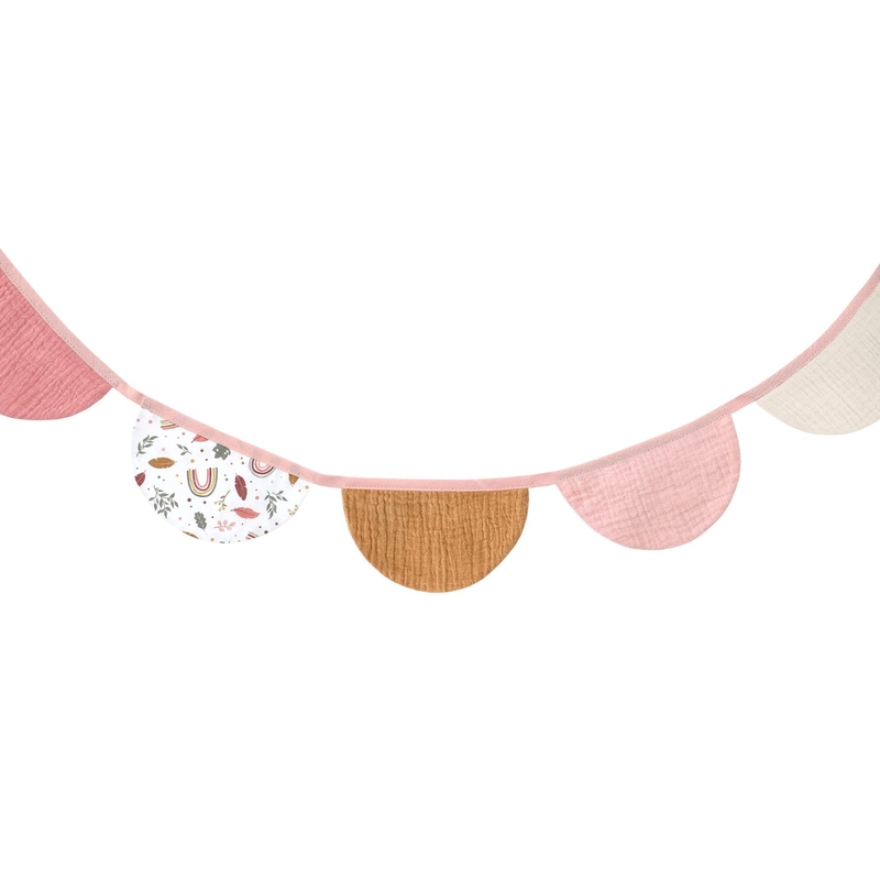 Bio Wimpelkette &#039;Regenbogen&#039; rosa/camel 230cm