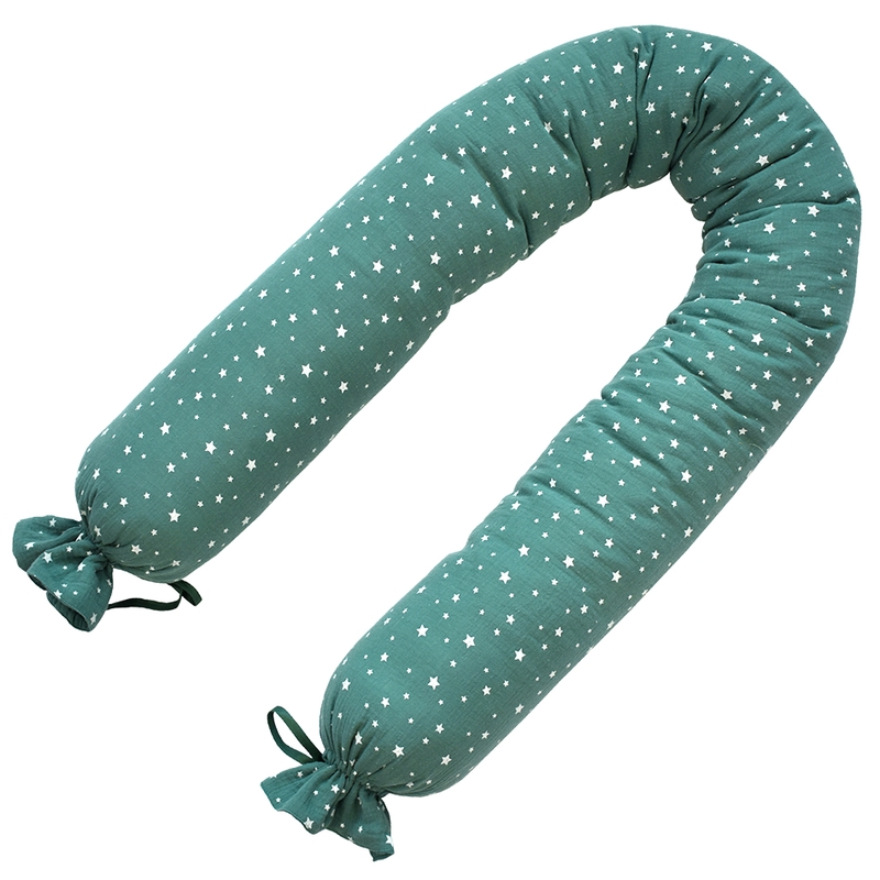 Musselin Bettschlangenbezug &#039;Sterne&#039; jade