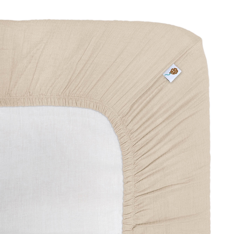 Kinderbettlaken Musselin beige 70x140cm