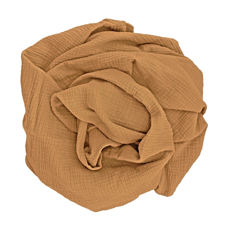 Bio Swaddle/Pucktuch Musselin camel 120x120cm