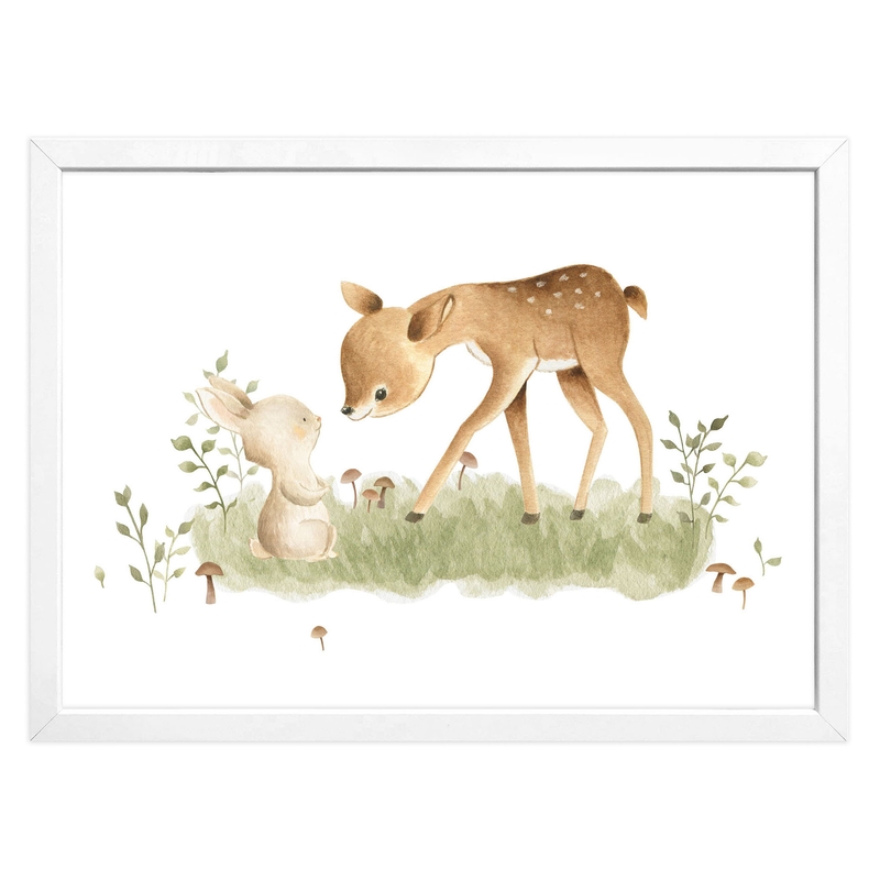 XL Kinder Poster &#039;Reh und Hase&#039; 70x50cm
