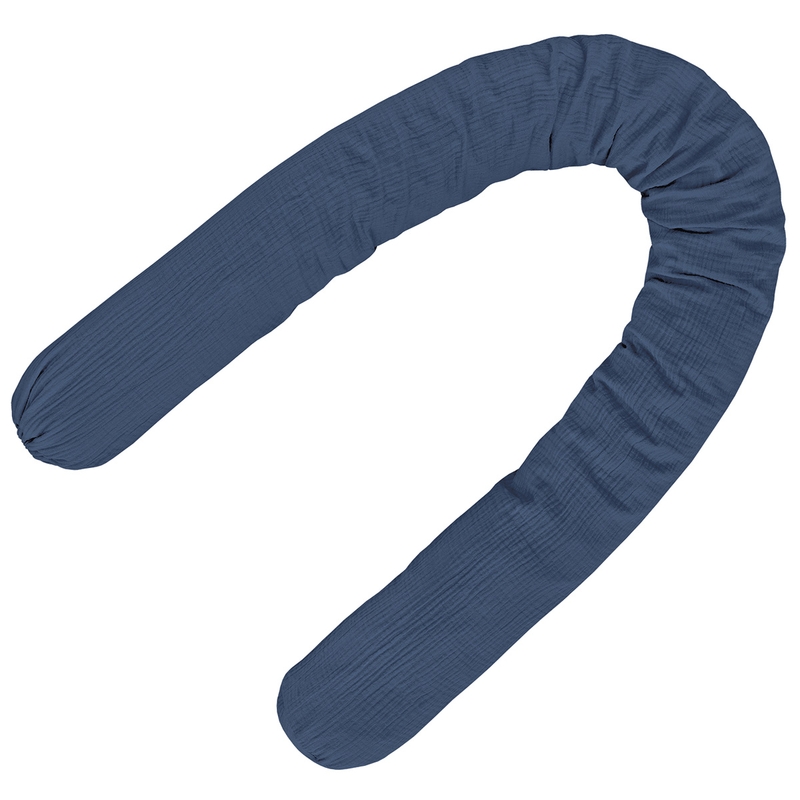 Bettschlange aus Musselin jeansblau 180cm