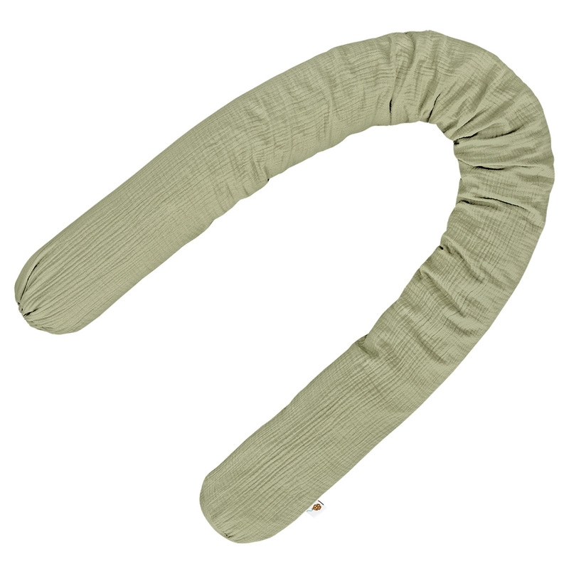 Bettschlange aus Musselin hellgrün 180cm