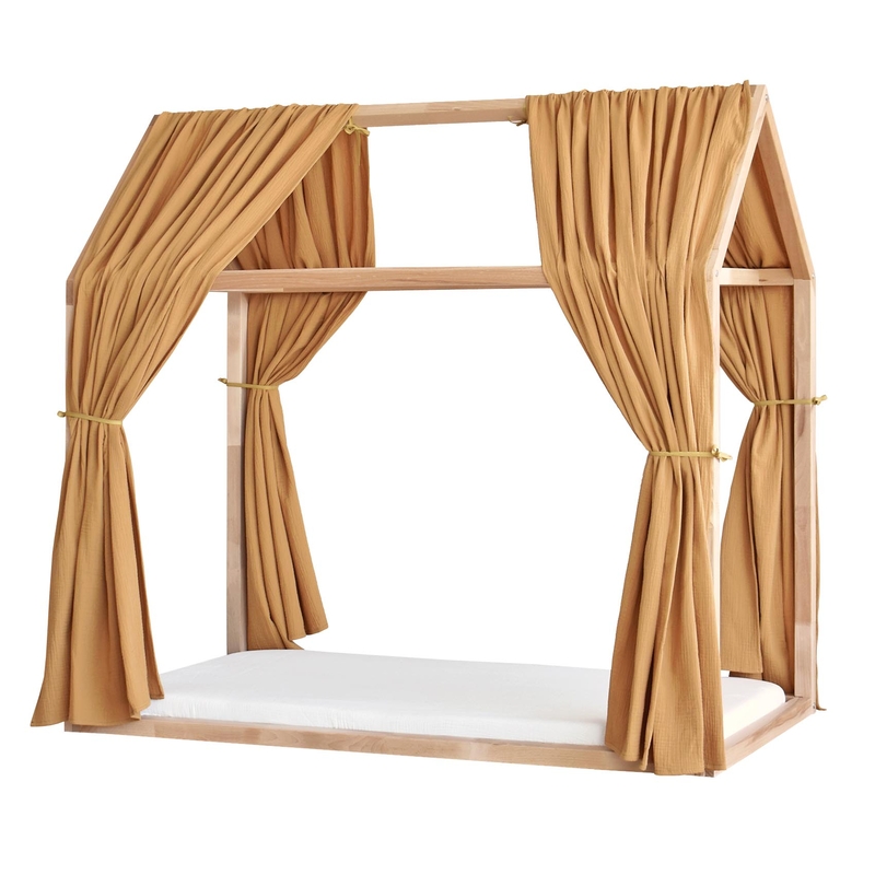2er Set Bio Hausbett-Himmel Musselin camel