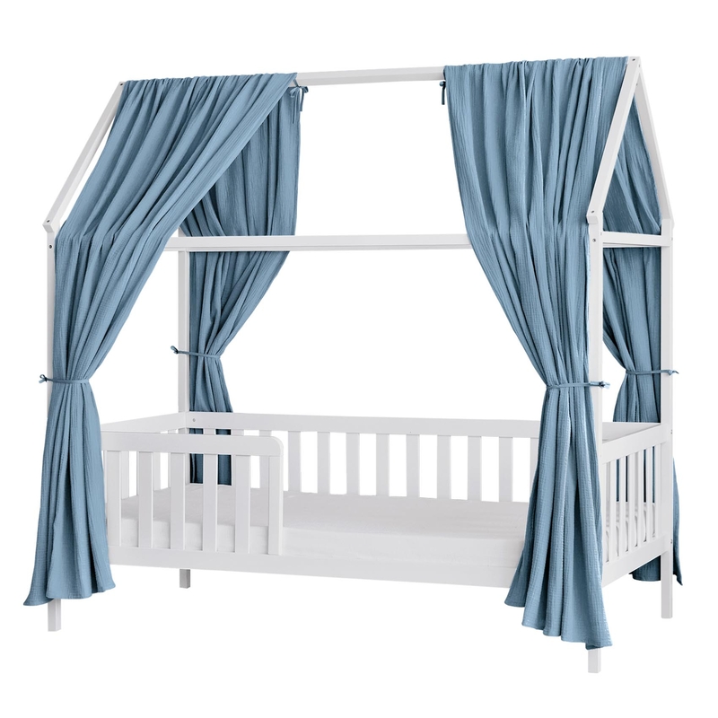 2er Set Hausbett-Himmel rauchblau 350cm