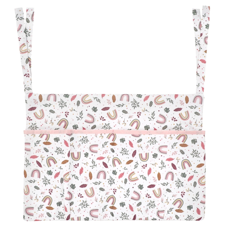 Bio Betttasche &#039;Regenbogen&#039; rosa 40x30cm