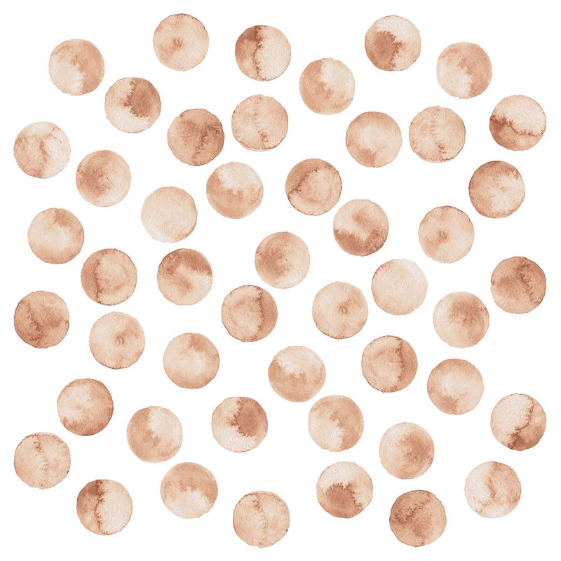 Wandsticker &#039;Aquarell Punkte&#039; beige 48-tlg.