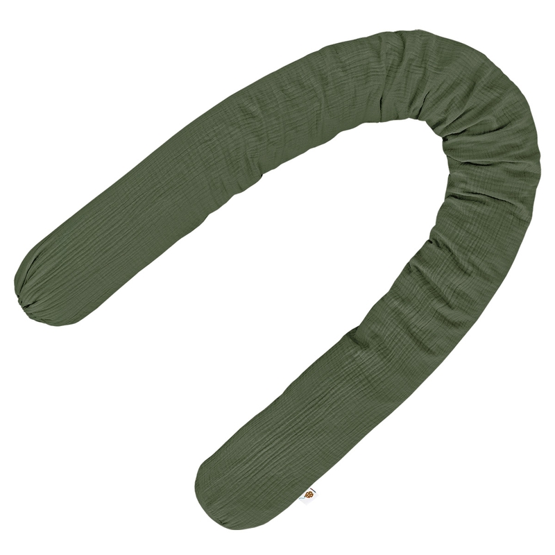 Bettschlange aus Musselin dunkelgrün 180cm