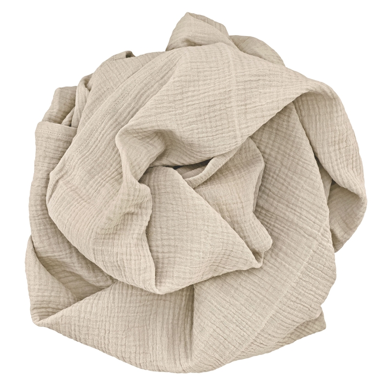 Bio Swaddle/Pucktuch Musselin beige 120x120cm