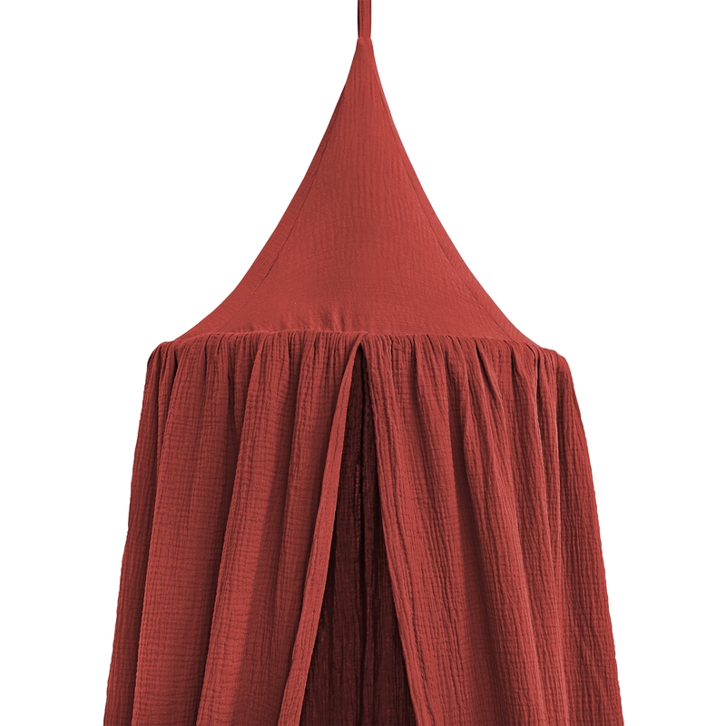 Bio Baldachin Musselin rostrot 250cm handmade