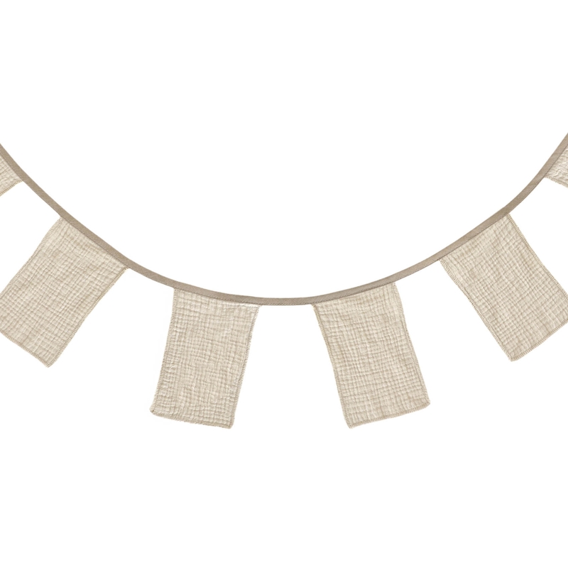 Wimpelkette &#039;Fahnen&#039; Musselin beige 300cm