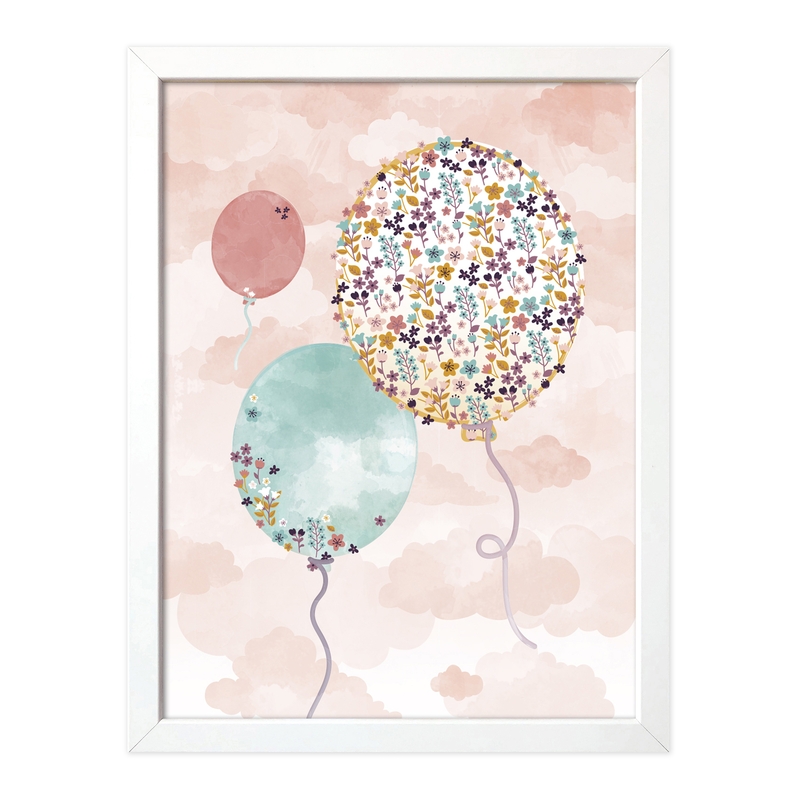 Poster &#039;Blumen-Luftballons&#039; pastell 30x40cm