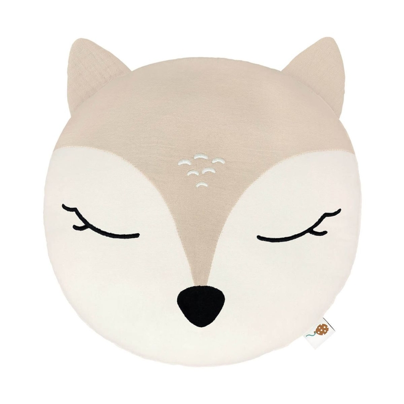 Kinderkissen &#039;Reh Rosie&#039; Musselin bestickt 28cm