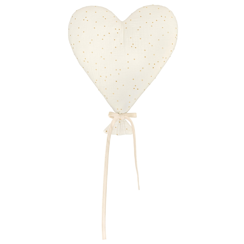 Kinderzimmer Wanddeko &#039;Herz&#039; creme/gold 30cm