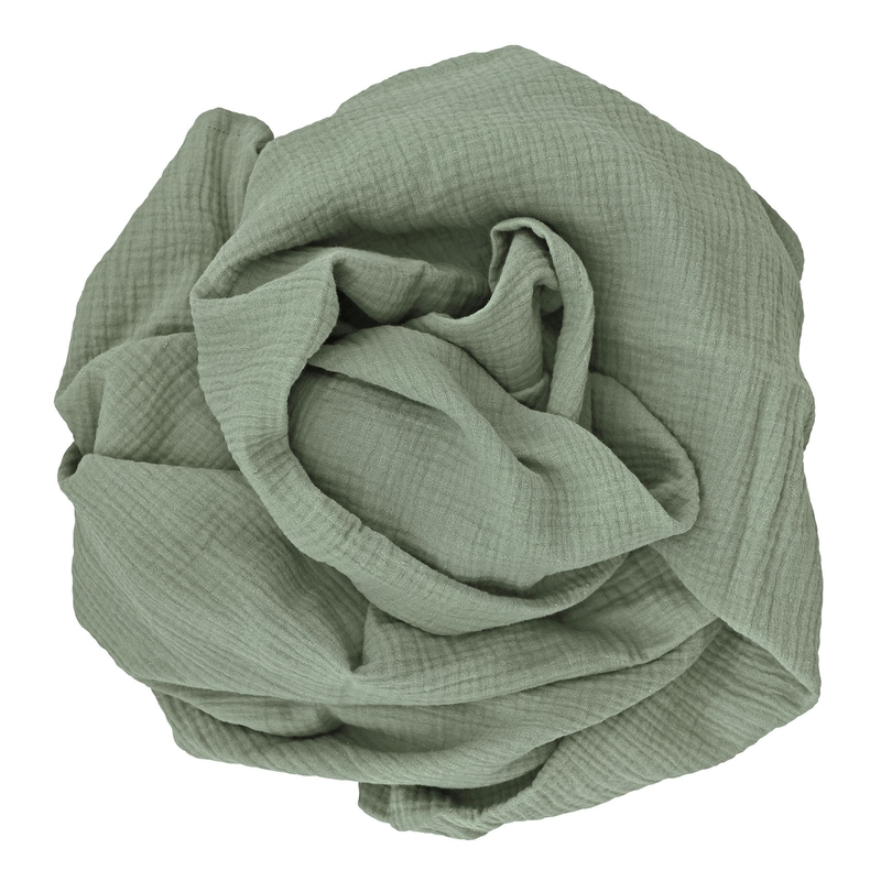 Bio Swaddle/Pucktuch Musselin khaki 120x120cm