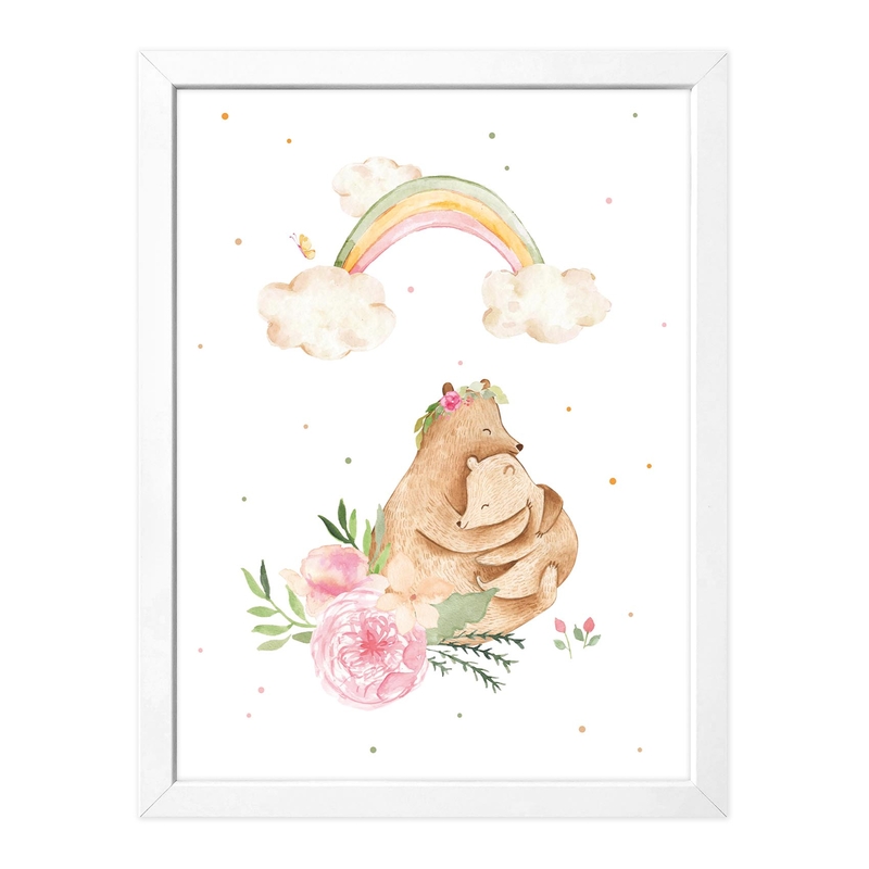 Kinderposter &#039;Bären &amp; Regenbogen&#039; 30x40cm