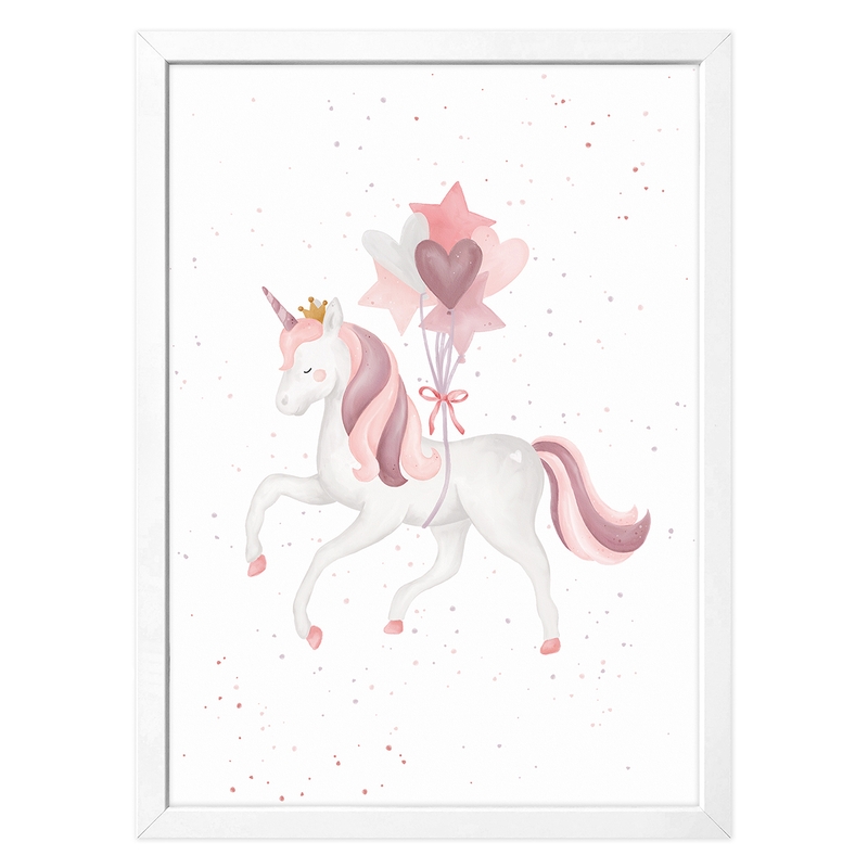 Kinderposter &#039;Einhorn mit Luftballons&#039; 50x70cm
