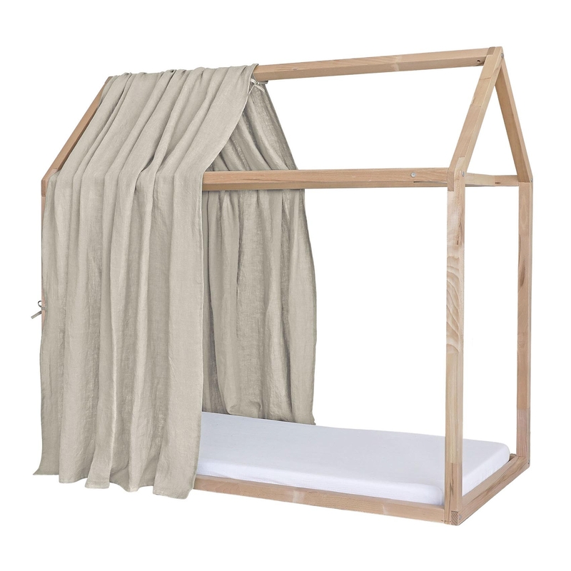 Leinen Hausbett-Himmel beige recycelt 1 St.