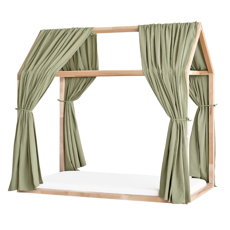 2er Set Bio Hausbett-Himmel Musselin hellgrün
