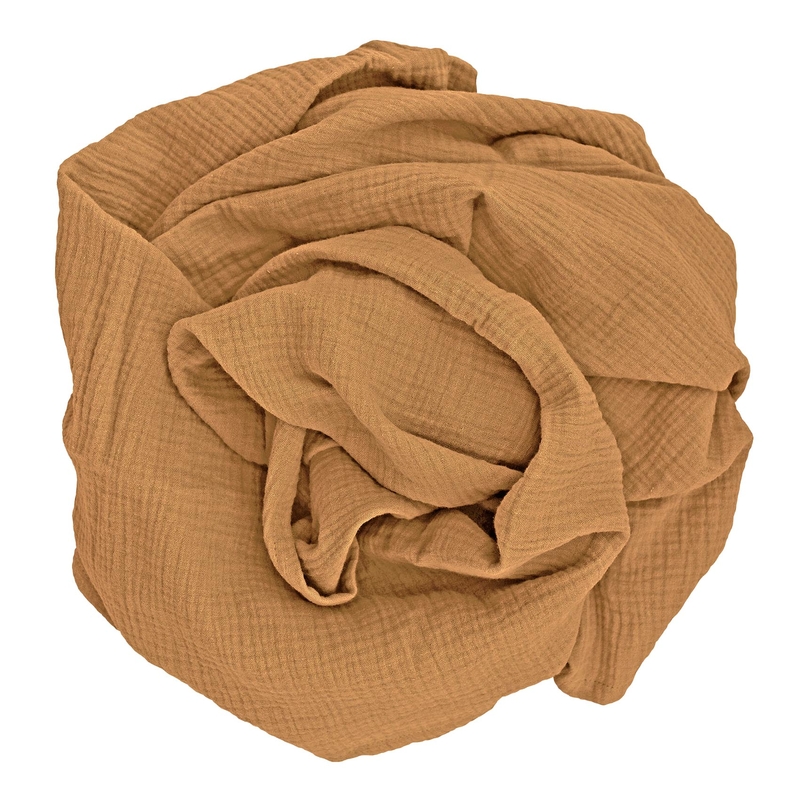 Bio Swaddle/Pucktuch Musselin camel 120x120cm