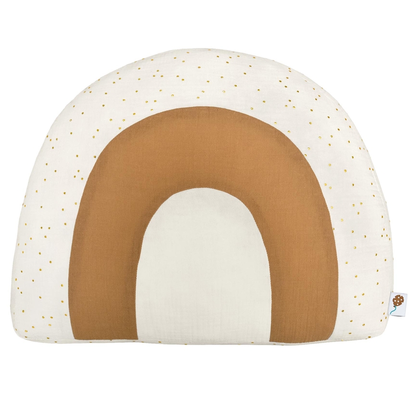 Regenbogen-Kissen camel/creme 40cm