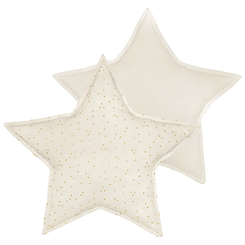 Kissen &#039;Stern&#039; Punkte creme/gold 50cm