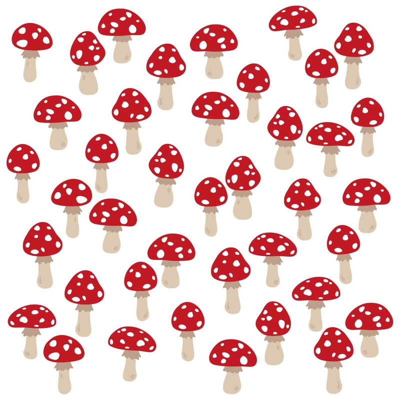 Wandsticker &#039;Glückspilze&#039; rot/beige 40 St.