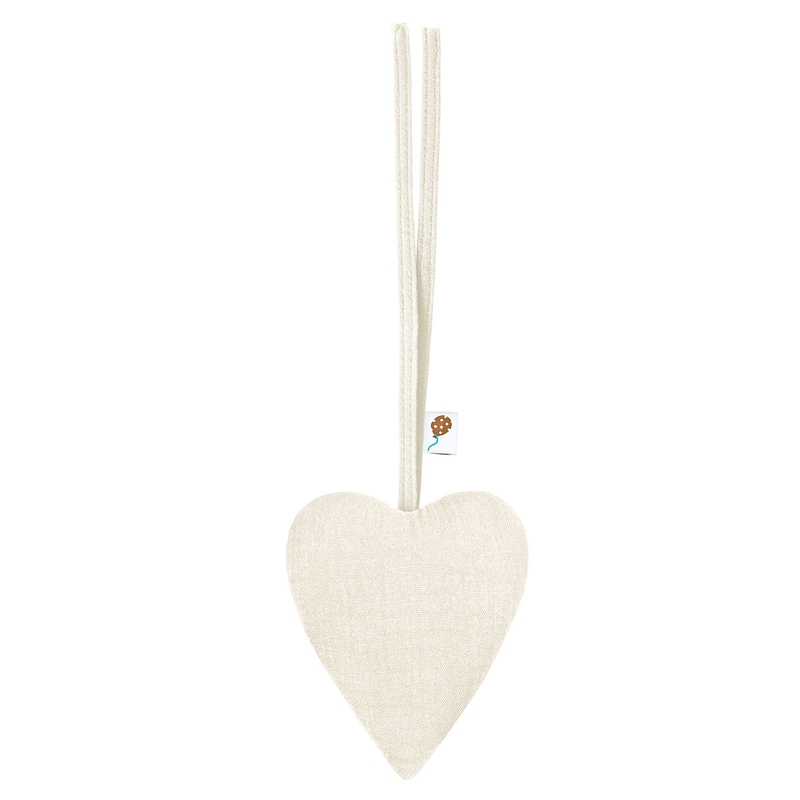 Herzanhänger Musselin creme 10cm