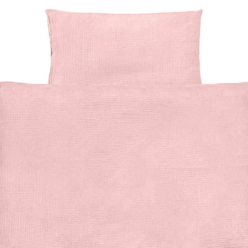Bio Kinderbettwäsche Musselin rosa 100x135cm